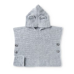 Bernat - Teddy Bear Crochet Poncho in Softee Baby (downloadable PDF)