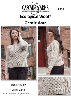 Cascade A152 - Gentle Aran Pullover in Ecological Wool (downloadable PDF)