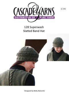 Cascade C191 - Slatted Band Hat in 128 Superwash (downloadable PDF)