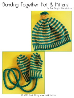 Cascade C242 - Banding Together Hat & Mittens in 128 Superwash (downloadable PDF)