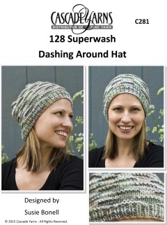 Cascade C281 - Dashing Around Hat in 128 Superwash (downloadable PDF)