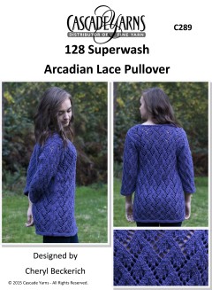 Cascade C289 - Arcadian Lace Pullover in 128 Superwash (downloadable PDF)