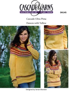Cascade DK145 - Dances with Yellow Sweater in Ultra Pima (downloadable PDF)