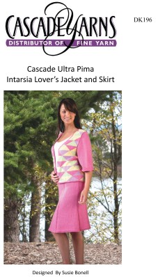 Cascade DK196 - Intarsia Lover's Jacket & Skirt in Ultra Pima (downloadable PDF)