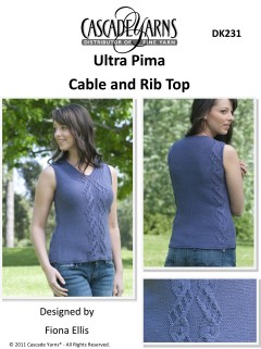 Cascade DK231 - Cable & Rib Top in Ultra Pima (downloadable PDF)