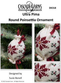 Cascade DK318 -  Round Poinsettia Ornament in Ultra Pima (downloadable PDF)
