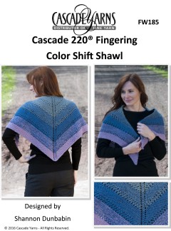 Cascade FW185 - Colour Shift Shawl in 220 Fingering (downloadable PDF)