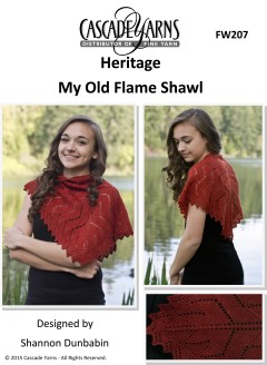 Cascade FW207 - My Old Flame Shawl in Heritage (downloadable PDF)