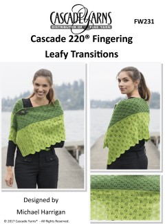 Cascade FW231 - Leafy Transitions Shawl in 220 Fingering (downloadable PDF)