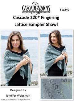 Cascade FW240 - Lattice Sampler Shawl in 220 Fingering (downloadable PDF)