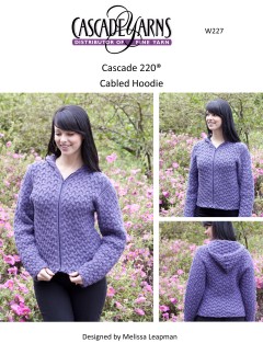 Cascade W227 - Cabled Hoodie in 220 (downloadable PDF)