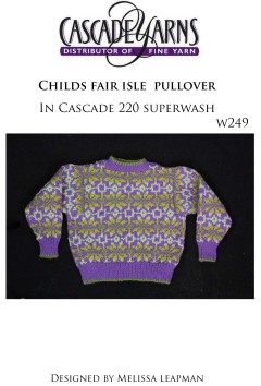 Cascade W249 - Child's Fair Isle Pullover in 220 Superwash (downloadable PDF)