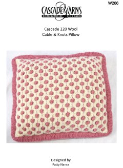 Cascade W266 - Cable & Knots Pillow in 220 (downloadable PDF)