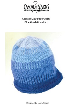 Cascade W274 - Blue Gradations Hat in 220 Superwash (downloadable PDF)