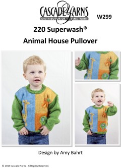 Cascade W299 - Animal House Pullover in 220 Superwash (downloadable PDF)