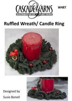 Cascade W487 - Ruffled Wreath/Candle Ring in 220 (downloadable PDF)