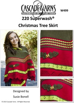 Cascade W499 - Christmas Tree Skirt in 220 Superwash (downloadable PDF)