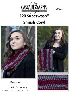 Cascade W605 - Smush Cowl in 220 Superwash (downloadable PDF)