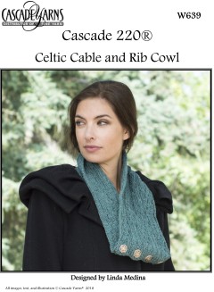 Cascade W639 - Celtic Cable and Rib Cowl in 220 (downloadable PDF)