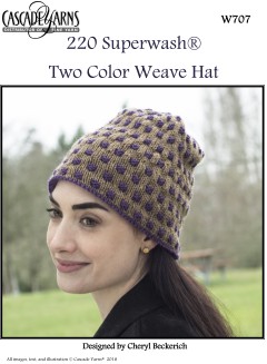 Cascade W707 - Two Colour Weave Hat in 220 Superwash (downloadable PDF)