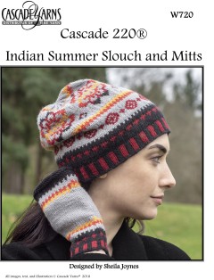 Cascade W720 - Indian Summer Slouch & Mitts in 220 (downloadable PDF)