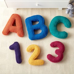 Caron - ABC's and 123's Crochet Pillows in Simply Soft (downloadable PDF)