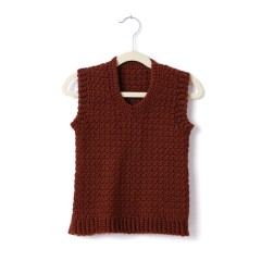 Caron - Adult's Crochet V-Neck Vest in Simply Soft (downloadable PDF)
