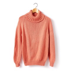 Caron - Adult's Knit Turtleneck Pullover in Simply Soft (downloadable PDF)