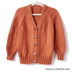 Caron - Adult's Knit V-Neck Cardigan in Simply Soft (downloadable PDF)