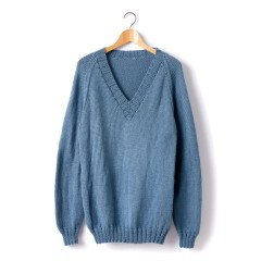Caron - Adult Knit V-Neck Pullover in Simply Soft (downloadable PDF)