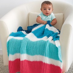 Caron - Bold Stripes Baby Blanket in Simply Soft (downloadable PDF)