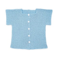 Caron - Button Up Crochet Top in Cotton Ripple Cakes (downloadable PDF)