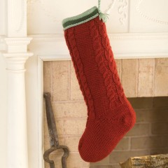 Caron - Cabled Christmas Stocking in Simply Soft (downloadable PDF)