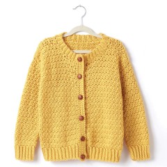 Caron - Child's Crochet Crew Neck Cardigan in Simply Soft and Simply Soft Tweeds (downloadable PDF)