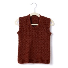 Caron - Child's Crochet V-Neck Vest in Simply Soft (downloadable PDF)
