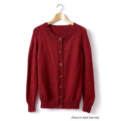 Caron - Child's Knit Crew Neck Cardigan in Simply Soft (downloadable PDF)