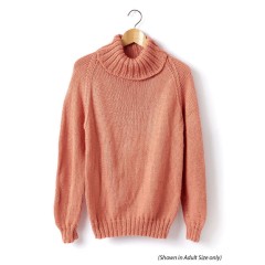 Caron - Child's Knit Turtleneck Pullover in Simply Soft (downloadable PDF)