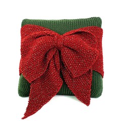 Caron - Christmas Bow Pillow in Simply Soft (downloadable PDF)