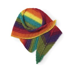 Caron - Crochet Rainbow Shawl in Skinny Cakes (downloadable PDF)