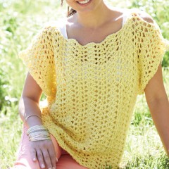 Caron - Crochet Scalloped Top in Simply Soft (downloadable PDF)