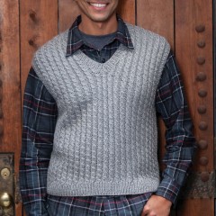 Caron - Dad's Cabled Vest in Simply Soft (downloadable PDF)