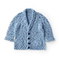 Caron - Grandpa Junior Crochet Cardigan in Simply Soft Speckle (downloadable PDF)