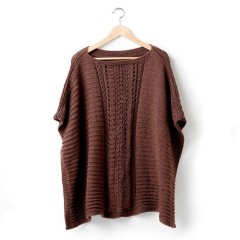 Caron - Lace Panel Knit Poncho in Simply Soft (downloadable PDF)