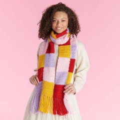 Caron - Colorful Block Crochet Scarf in Simply Soft O'Go (downloadable PDF)