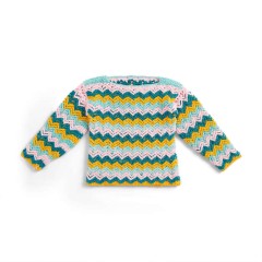 Caron - Zig-Zag Kids Crochet Pullover in Simply Soft O'Go (downloadable PDF)