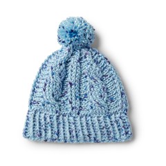 Caron - Cabled Crochet Hat in Simply Soft Speckle (downloadable PDF)
