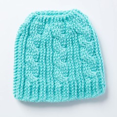Caron - Twist Stitch Messy Bun Crochet Hat in Simply Soft (downloadable PDF)
