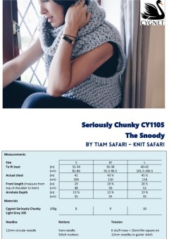 Cygnet 1105A - The Snoody by Tiam Safari - Knit Safari in Seriously Chunky (downloadable PDF)