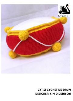 Cygnet 1161 - Crocheted Drum by Kim Dickinson in Cygnet DK (downloadable PDF)