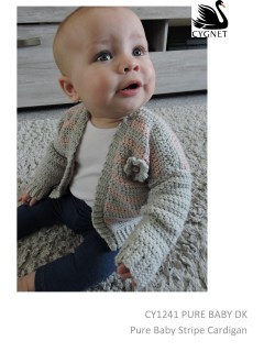 Cygnet 1241 - Pure Baby Stripe Cardigan in Kiddies Supersafe/Pure Baby DK (downloadable PDF)